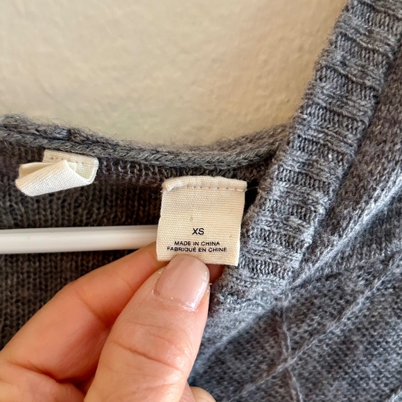 MOTH Anthropologie Charcoal Gray Wool Blend Size XS Hooded Sweater - Picture 4 of 5